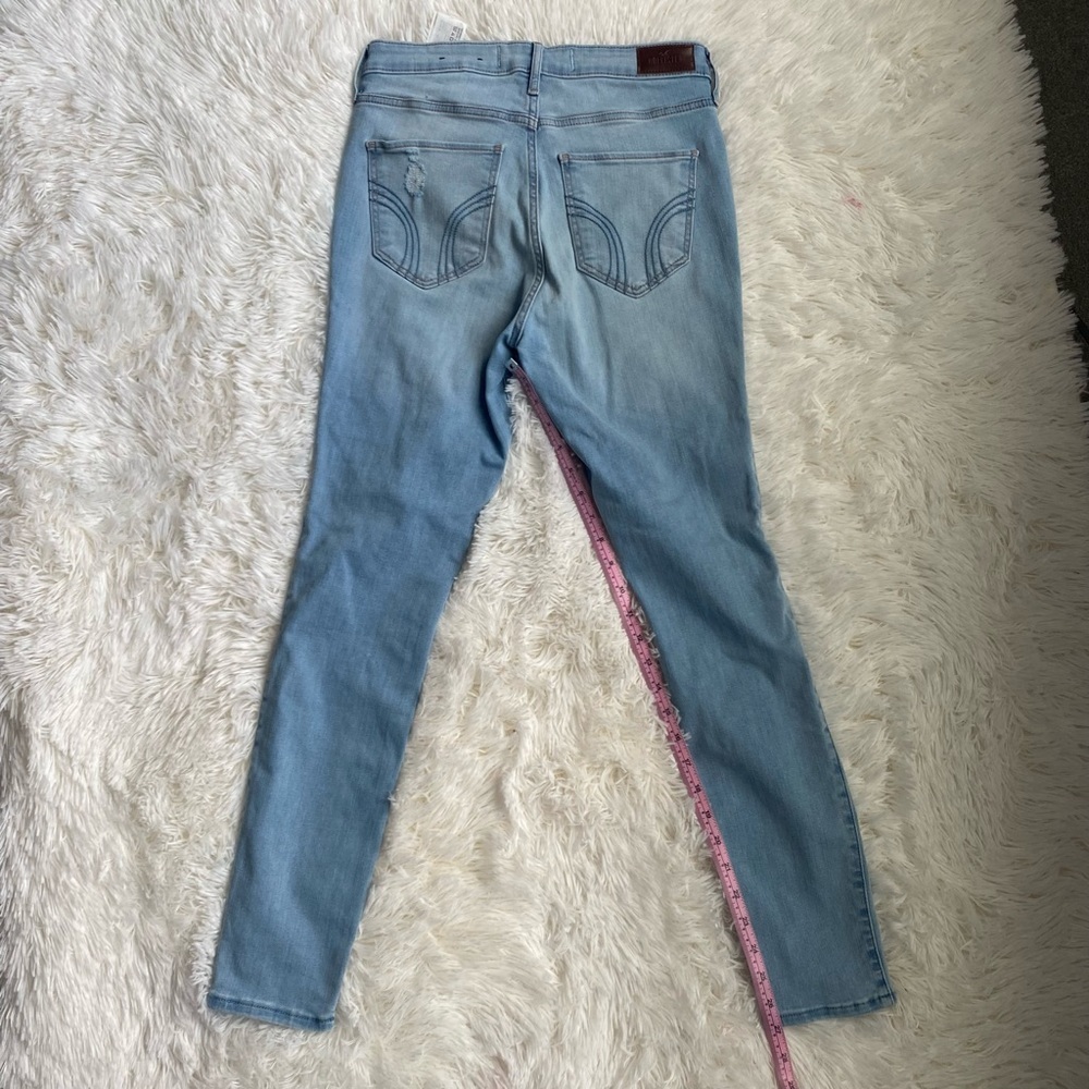 Hollister Ultra High-rise Skinny, Blue Distressed Jeans - Picture 5 of 6
